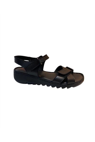 Neon Akm-026 Sandale negre pentru femei din piele naturală