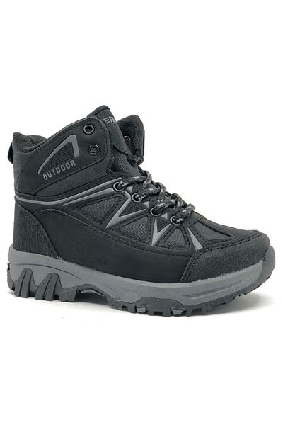 KCMN Ruffon 2301 Outdoor Rubber Αντιολισθητική Ορθοπεδική Σόλα Παιδικά Μποτάκια Μαύρο-γκρι