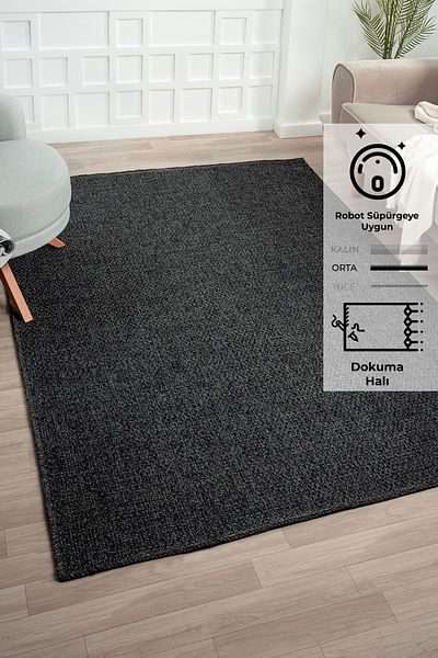 KONFOR Rusticana 3105 Jute Rug – Modern Knitted Kilim, 160 x 230 cm
