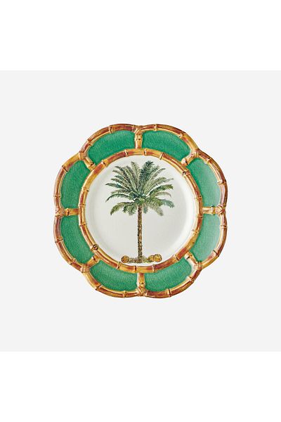 CHIARA ALESSI Bamboo Green White Melamine Breakfast Plate 23 Cm