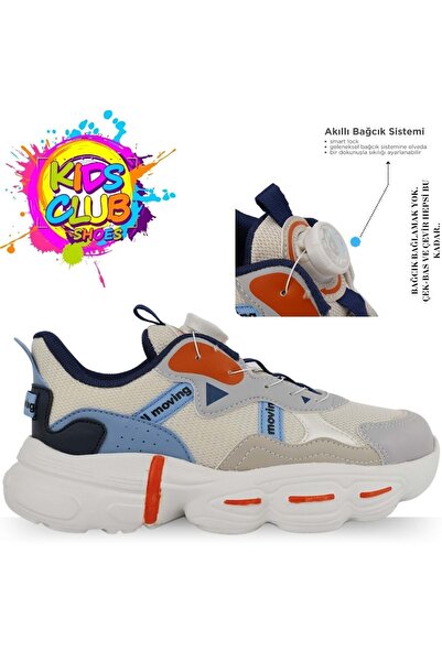 KCMN Cool Rex Akıllı Bağcık Mekanizmalı Ortopedik Çocuk Spor Ayakkabı MAVİ