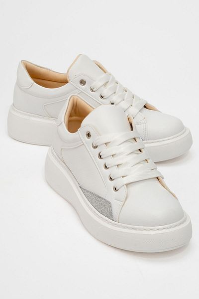 Ccway Pantofi sport de damă cu piele albă