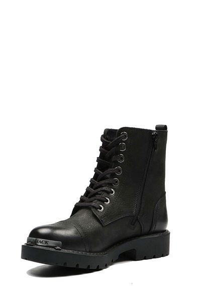 Hammer Jack Genuine Leather Black Washed Nubuck Women's Boots