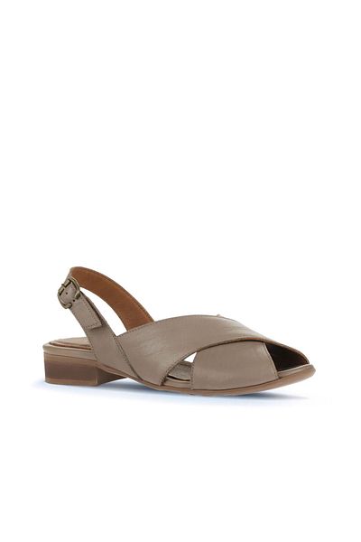 Bueno Shoes Gray Leather Women's Heeled Sandals - 01wa6402