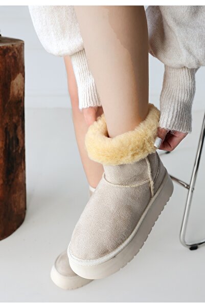 BESKAR Sophia Beige Suede Boots