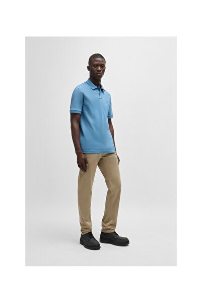 BOSS Esnek Pamuklu Saten Dar Kesim Pantolon