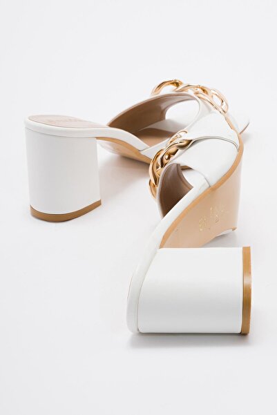 Ccway Women's Buckle Slippers WHITE SKIN