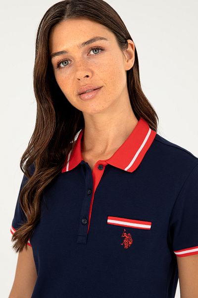 U.S. Polo Assn. Női sötétkék póló nyakú póló 50285842-VR033