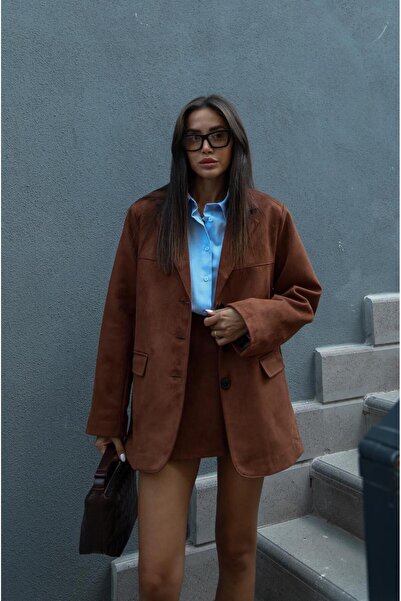 Havoş Μπουφάν Franco Brown Suede Blazer