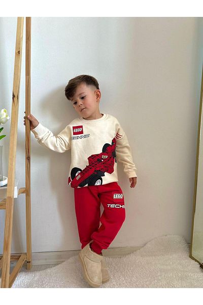 öykümgaleria Boy's 3 Thread Fabric Top and Bottom Set