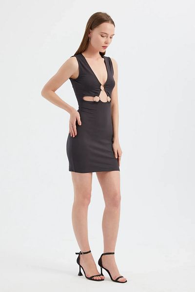 Hiccup Mini Dress with V-Neck Cutout Detail