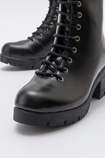 Ccway Kaydırmaz Taban Kadın Topuklu Bot SİYAH CİLT