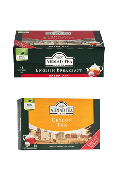 Ahmad Tea Gurme Demlik Poşet Çay -48lik Ceylon Tea Ve 48lik English No1 Break...