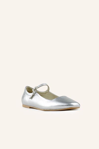 MARCATELLI Balerini din piele argintie - eleganti si confortabili