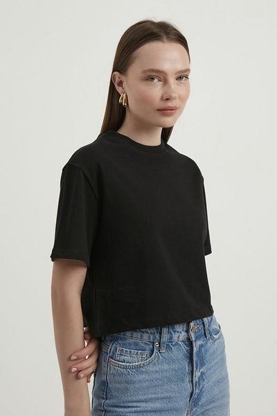 Hiccup Crop Top cu gât crew - Model de bază