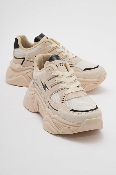 Ccway Pantofi sport Anorak de damă BEI NEGRU