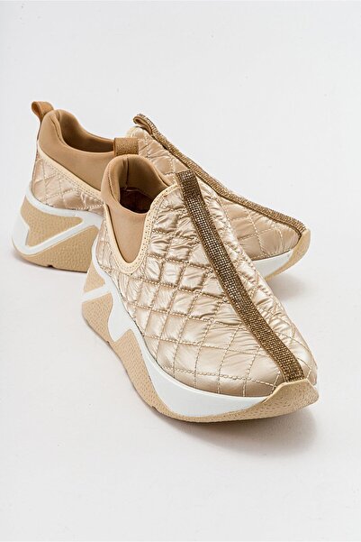 Ccway Kare Desen Taşlı Spor Ayakkabı BEJ