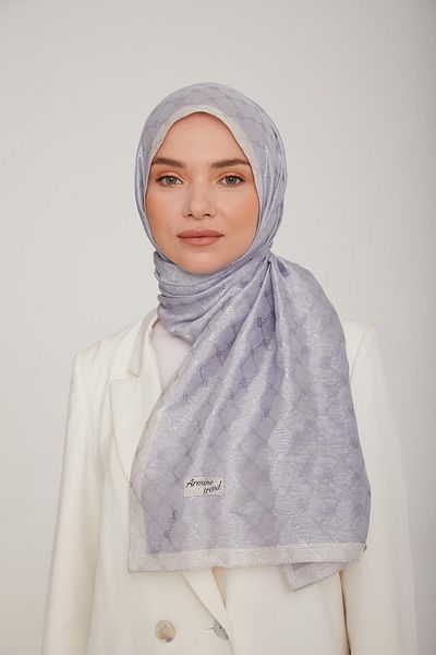 Armine Trend Violet Shawl - 1 - Ανοιχτό ασημί 68