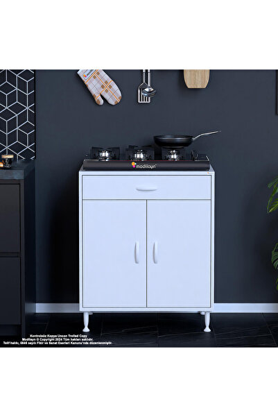Modilayn BİRCE XXL-75 x 87 x 48 cm Kapaklı Set Ocak Altı Çok Amaçlı Mutfak & Banyo Dolabı
