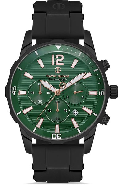 DAVID GUNER Black Coated Green Dial Men's Watch Dg-8456Gd-G10