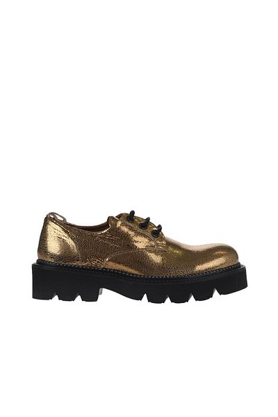 Bueno Shoes Γυαλιστερό Δερμάτινο Μπρονζέ Γυναικεία Κλασικά Παπούτσια - 01wt0301
