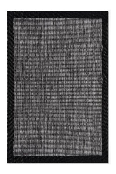 Halımax Crea Halı Andora AS01 Gri Siyah Bordürlü Hasır Dokulu Sisal Çerçeveli...
