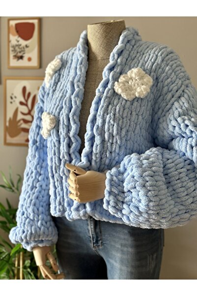 Zuviel Deco El Yapımı Bulut Puffy Polar Chunky Hırka, Ceket