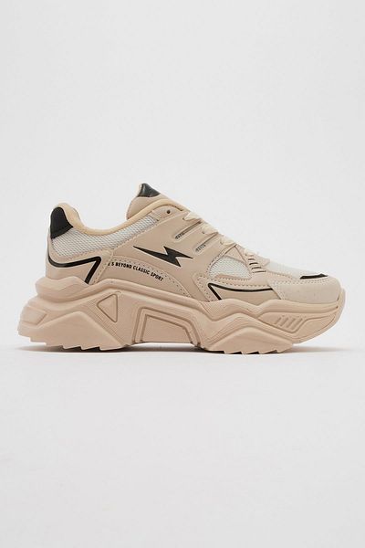 Ccway Pantofi sport Anorak de damă BEI NEGRU