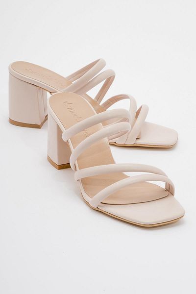 Ccway 4-Piece Women's Heeled Slippers TEN SKIN