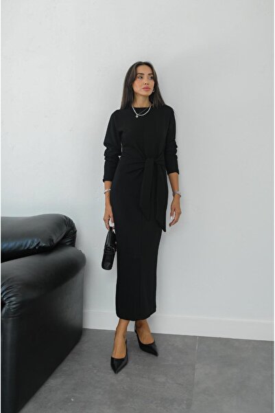 Havoş Φόρεμα με δέσιμο μπροστά μαύρο αστέρι