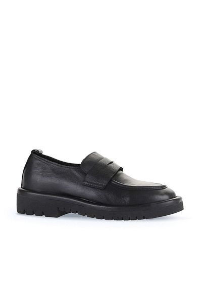 Bueno Shoes Черни кожени дамски мокасини - модел 01wz6703