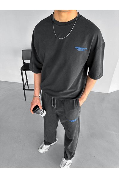 ablukaonline Tricou oversize pentru bărbați negru - aspect vintage