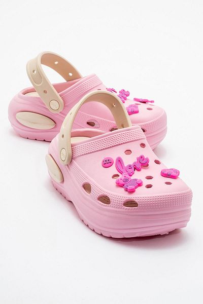 Ccway Pink Ecru Women's Flat Slippers