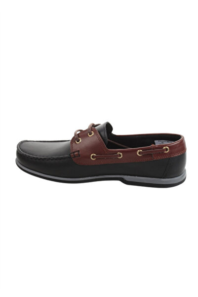 Riverland Y-03 Men's Black-Brown (40-45) Leather Marine Shoes