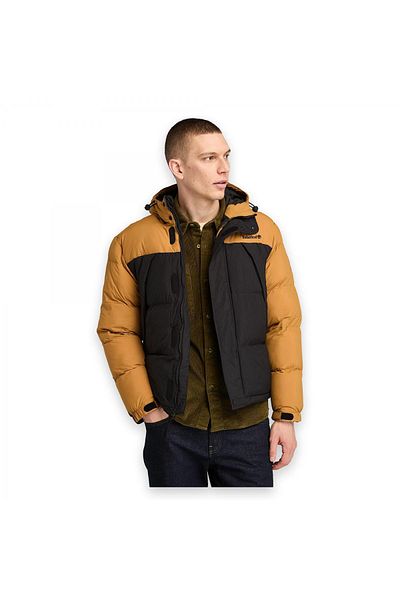 Timberland Tb0A6267 Durable Orange Men's Puffer Coat - Water Repellent