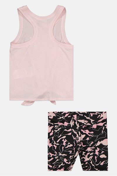 Puma Toddlers Girl 2 Pc Allover Printed Tee And Shorts Set, Pink
