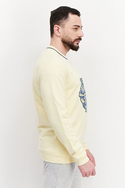 Fila Men Sportswear Fit Round Neck Long Sleeve Outdoor Sweatshirt, Yellow