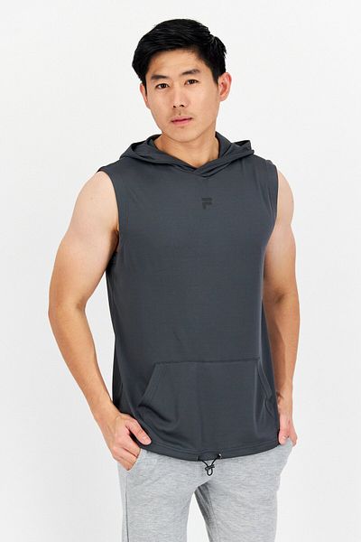 Fila Men Sportswear Fit Sleeveless Training Sweatshirt, Slate Grey