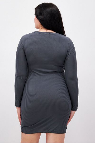 And Now This Women Ribbed Sheath Dress, Metal Grey