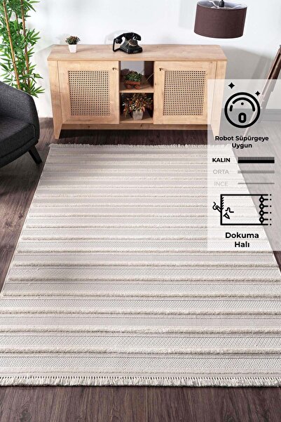 Konfor Halı Konfor Bukle 6656 Krem Yumuşak Örgü Modern Dokuma Halı