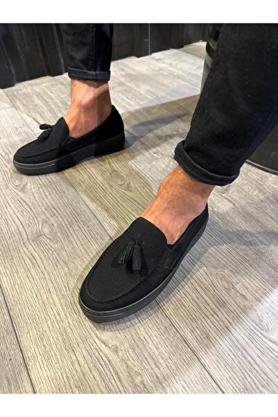 Knack Casual Sports Classic Shoes 717 Black Suede (Black Sole)