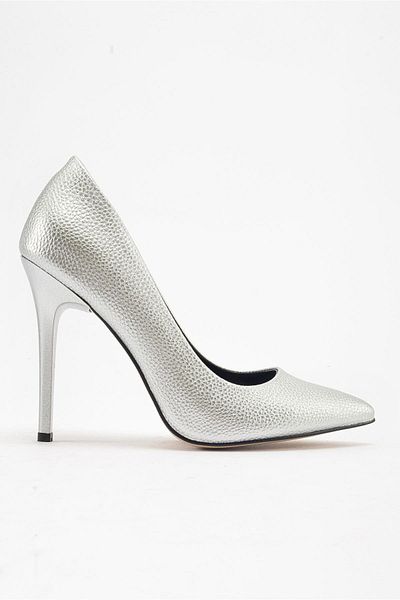 Ccway Stiletto de damă cu imprimeu argintiu