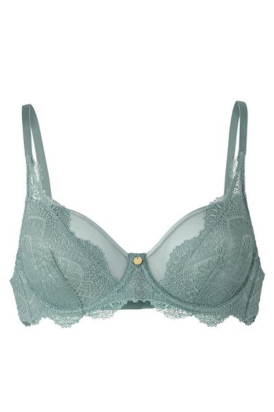 Tchibo Women Non Padded Lace Underwired Bra, Light Green