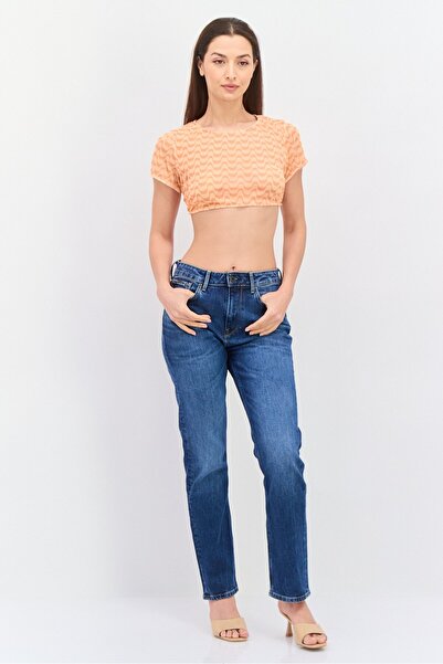 Dippin' Daisy's Women Boat Neck Short Sleeve Allover Top, Peach