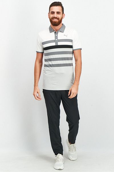 Puma Men Sportswear Fit Short Sleeve Polo Shirt, White Combo