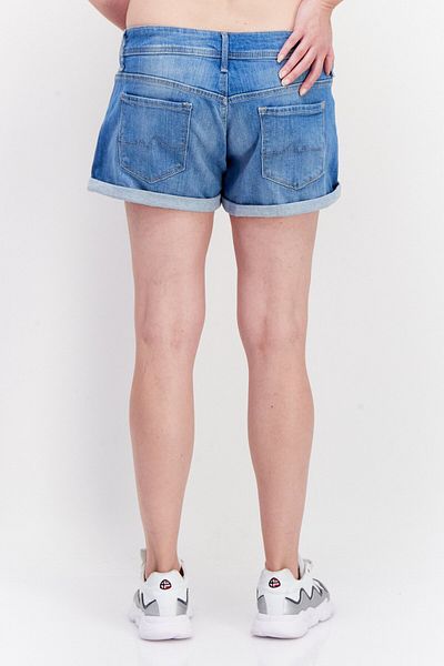 Pepe Jeans شورت جينز سادة للنساء، أزرق