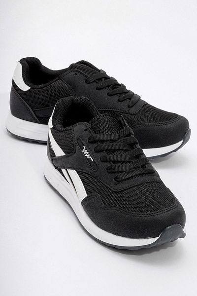 Ccway Pantofi sport Anorak pentru damă cu șireturi - alb-negru