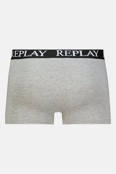 Replay Men 2 Pc Cotton Stretch Trunks, Grey Combo