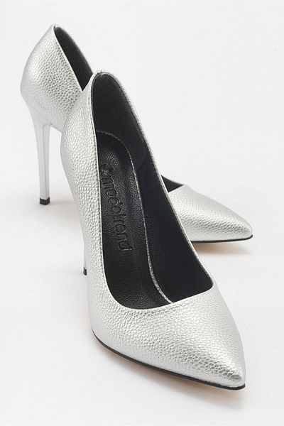 Ccway Stiletto de damă cu imprimeu argintiu