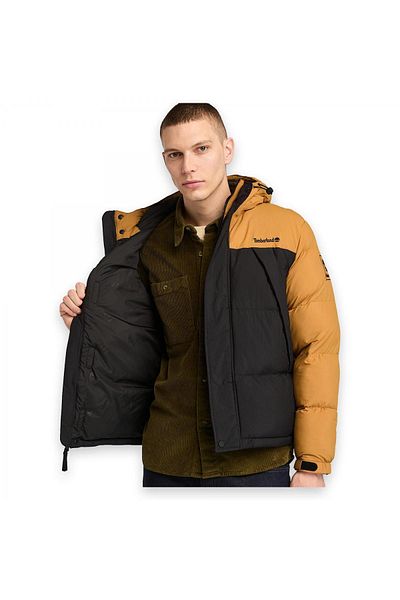 Timberland Tb0A6267 Durable Orange Men's Puffer Coat - Water Repellent